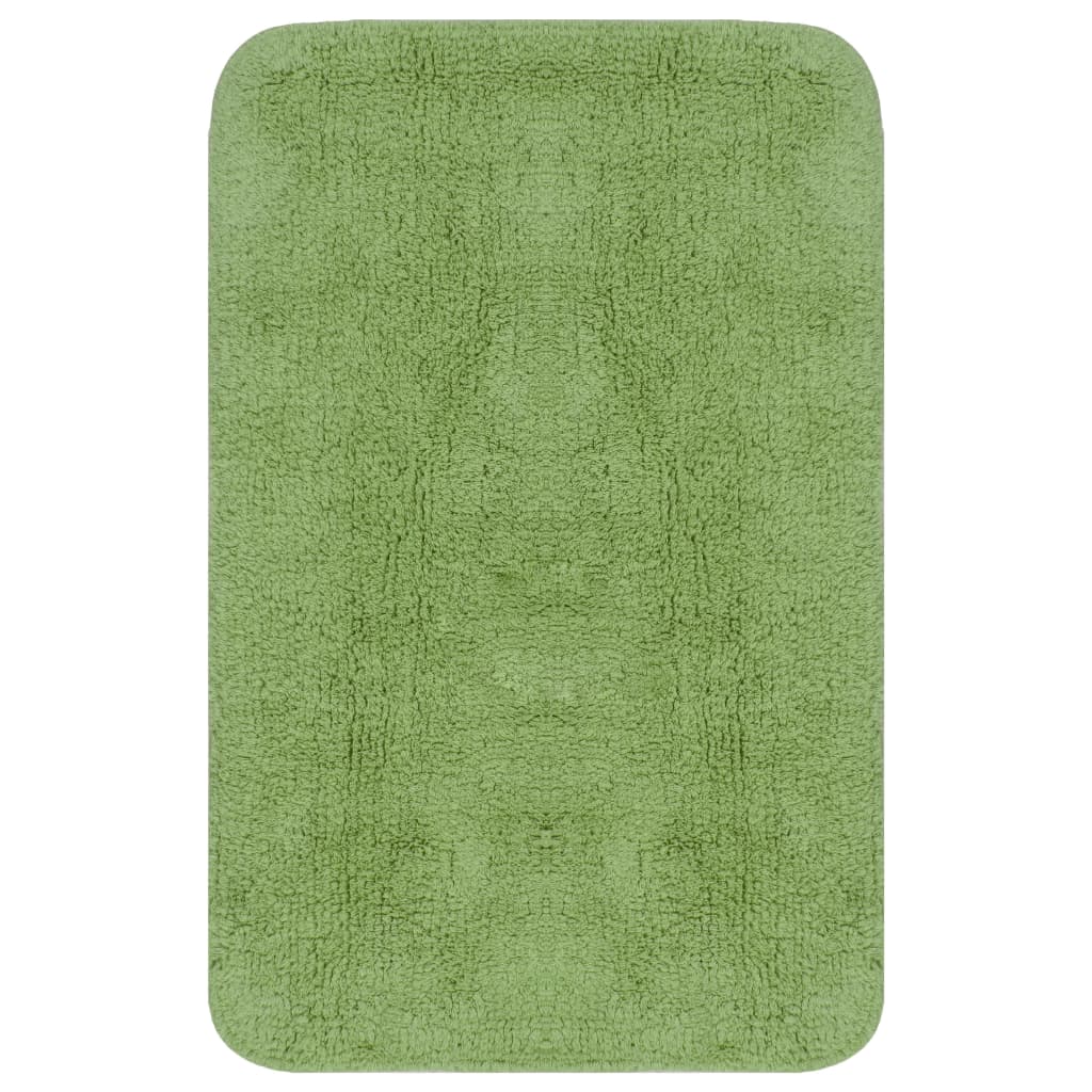 Bathroom Mat Set 2 Pieces Fabric Green