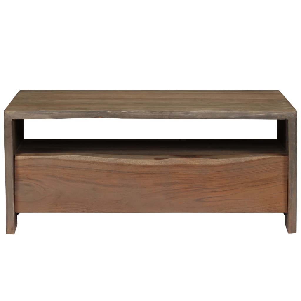 Coffee Table Solid Acacia Wood Live Edges 90x50x40 cm Grey