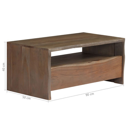 Coffee Table Solid Acacia Wood Live Edges 90x50x40 cm Grey