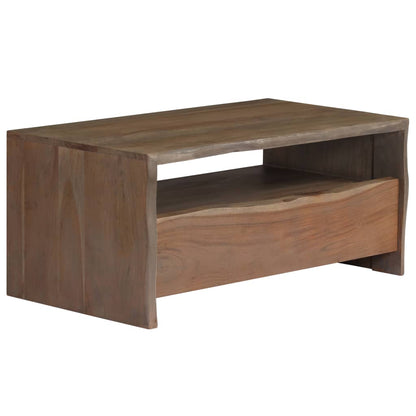 Coffee Table Solid Acacia Wood Live Edges 90x50x40 cm Grey