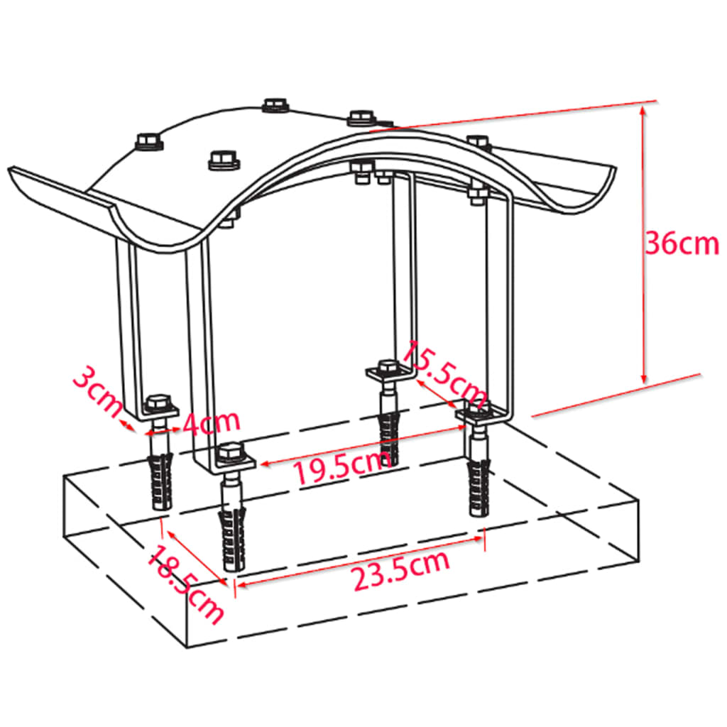 Chimney Cowl Stainless Steel 40 x 40 x 36 cm