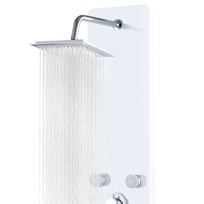 Shower Panel Unit Glass 25x44.6x130 cm White