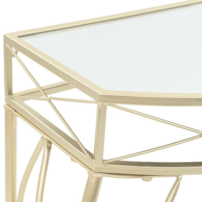 Side Table French Style Metal 82x39x76 cm Gold