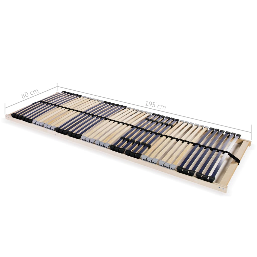 Slatted Bed Base without Mattress with 42 Slats 7 Zones 80x200 cm