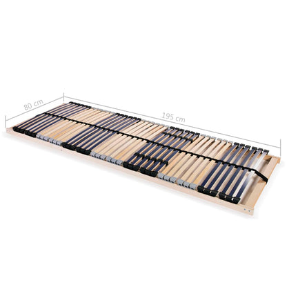 Slatted Bed Base without Mattress with 42 Slats 7 Zones 80x200 cm