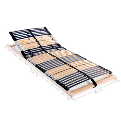 Slatted Bed Base without Mattress with 42 Slats 7 Zones 70x200 cm