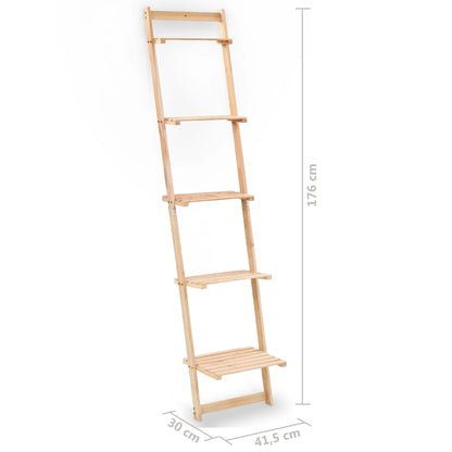 Ladder Wall Shelf Cedar Wood 41.5x30x176 cm