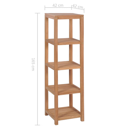 4-Tier Bathroom Storage Rack Solid Teak 42x42x165 cm