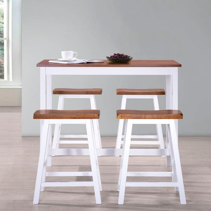 Bar Table and Stool Set 5 Pieces Solid Wood