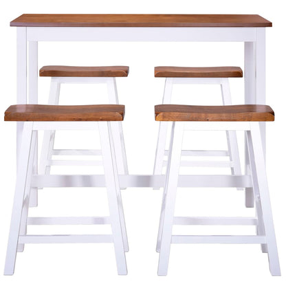 Bar Table and Stool Set 5 Pieces Solid Wood