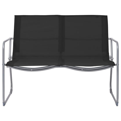 4 Piece Garden Lounge Set Fabric & Steel Black