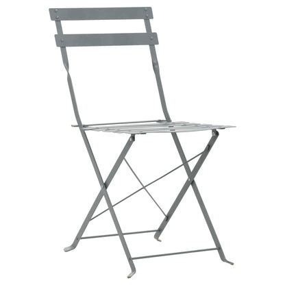 3 Piece Bistro Set Steel Grey