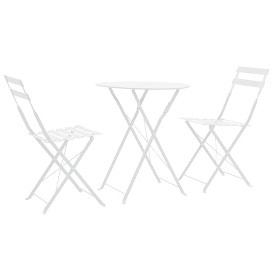 3 Piece Bistro Set Steel White