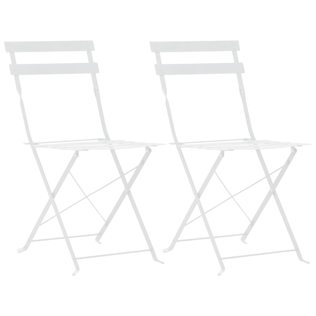 3 Piece Bistro Set Steel White