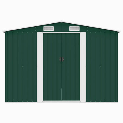 Garden Shed 257x298x178 cm Metal Green