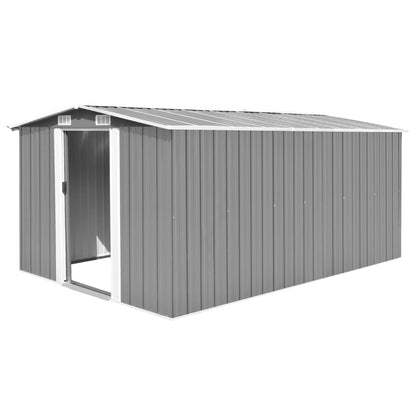 Garden Shed 257x392x181 cm Metal Grey