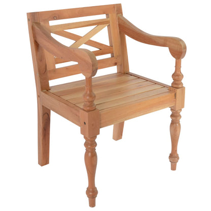 Batavia Chairs 2 pcs Light Brown Solid Mahogany Wood