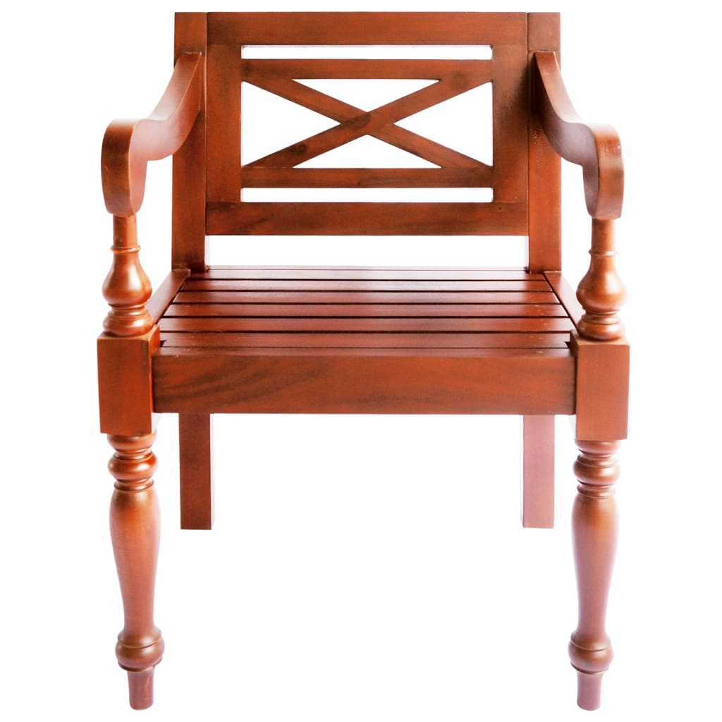 Batavia Chairs 2 pcs Dark Brown Solid Mahogany Wood