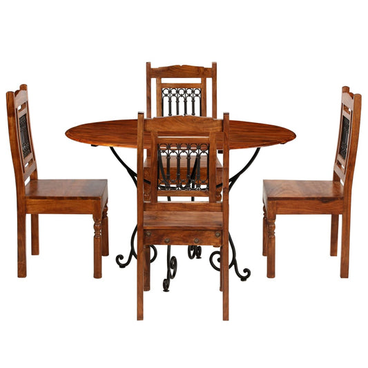 Dining Table Set 5 Pieces Solid Acacia Wood