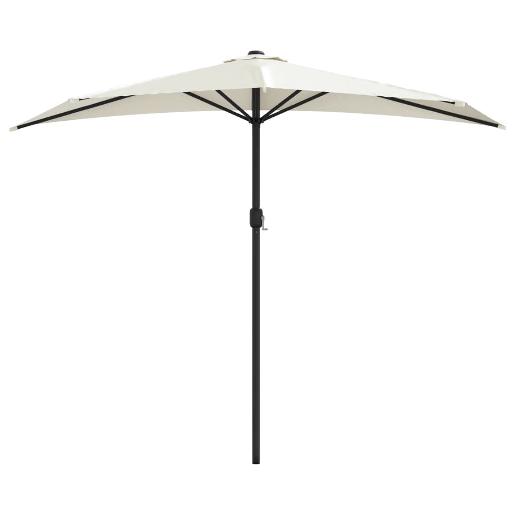 Garden Parasol with Aluminium Pole Sand 270x144 cm Half