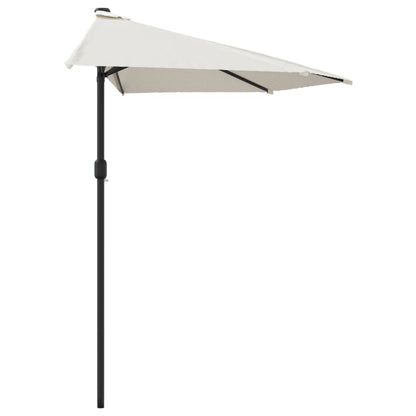 Garden Parasol with Aluminium Pole Sand 270x144 cm Half