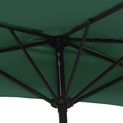 Garden Parasol with Aluminium Pole Green 270x144 cm Half