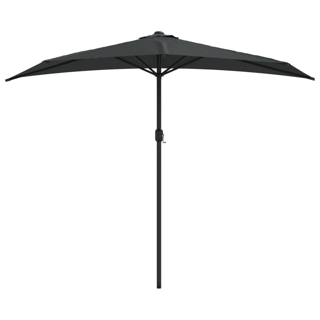 Garden Parasol with Aluminium Pole Anthracite 270x144 cm Half