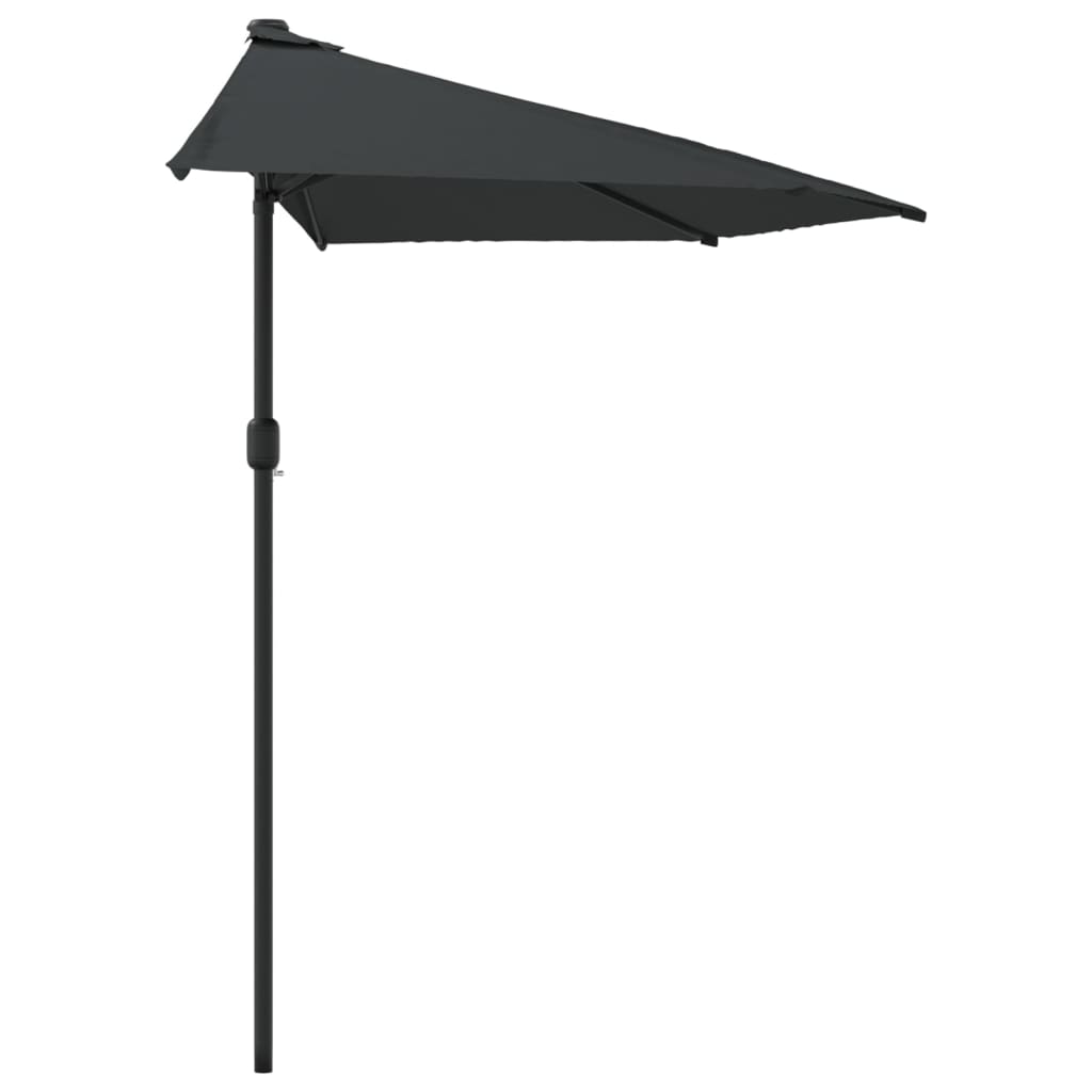 Garden Parasol with Aluminium Pole Anthracite 270x144 cm Half