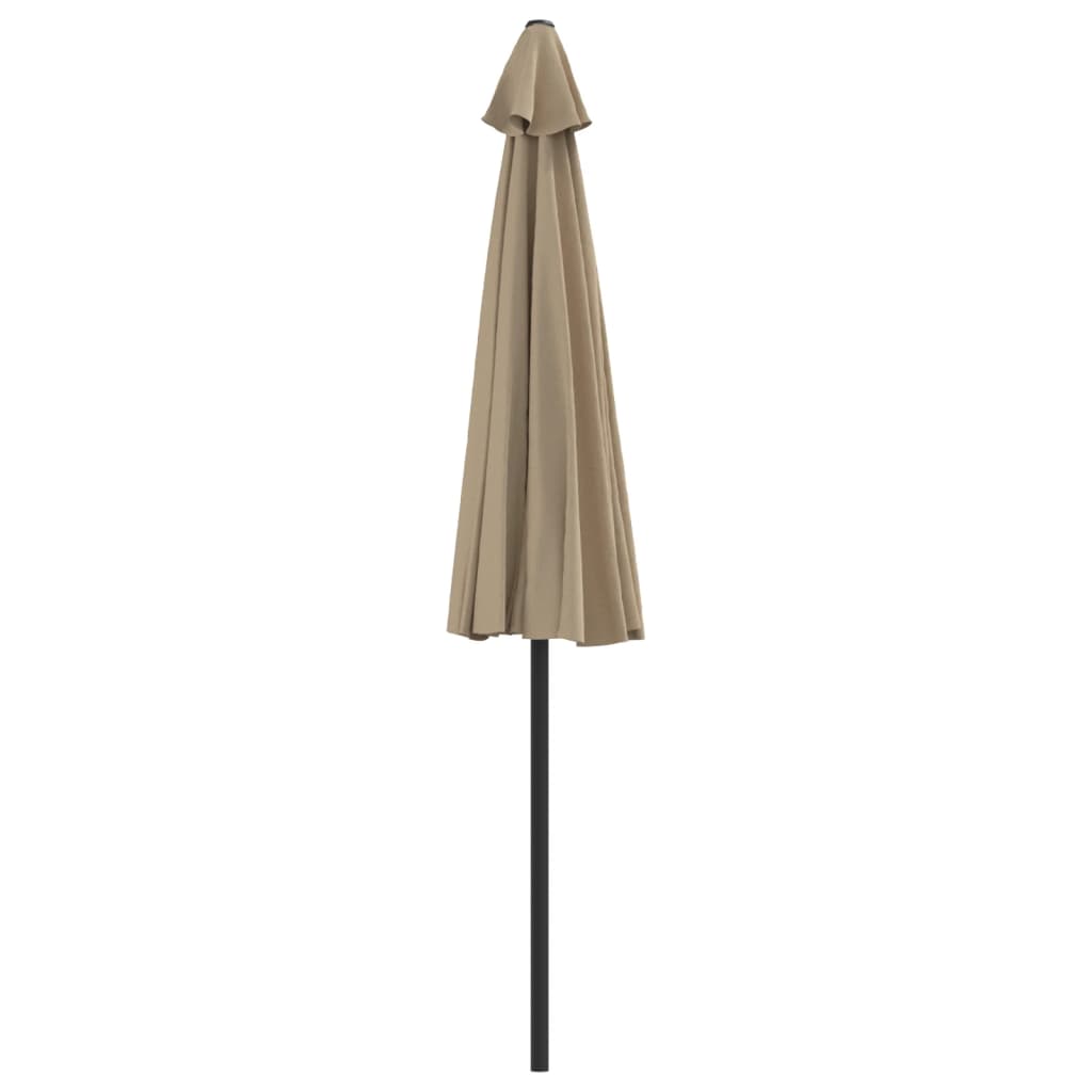 Garden Parasol with Aluminium Pole Taupe 270x144 cm Half