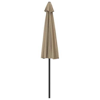 Garden Parasol with Aluminium Pole Taupe 270x144 cm Half