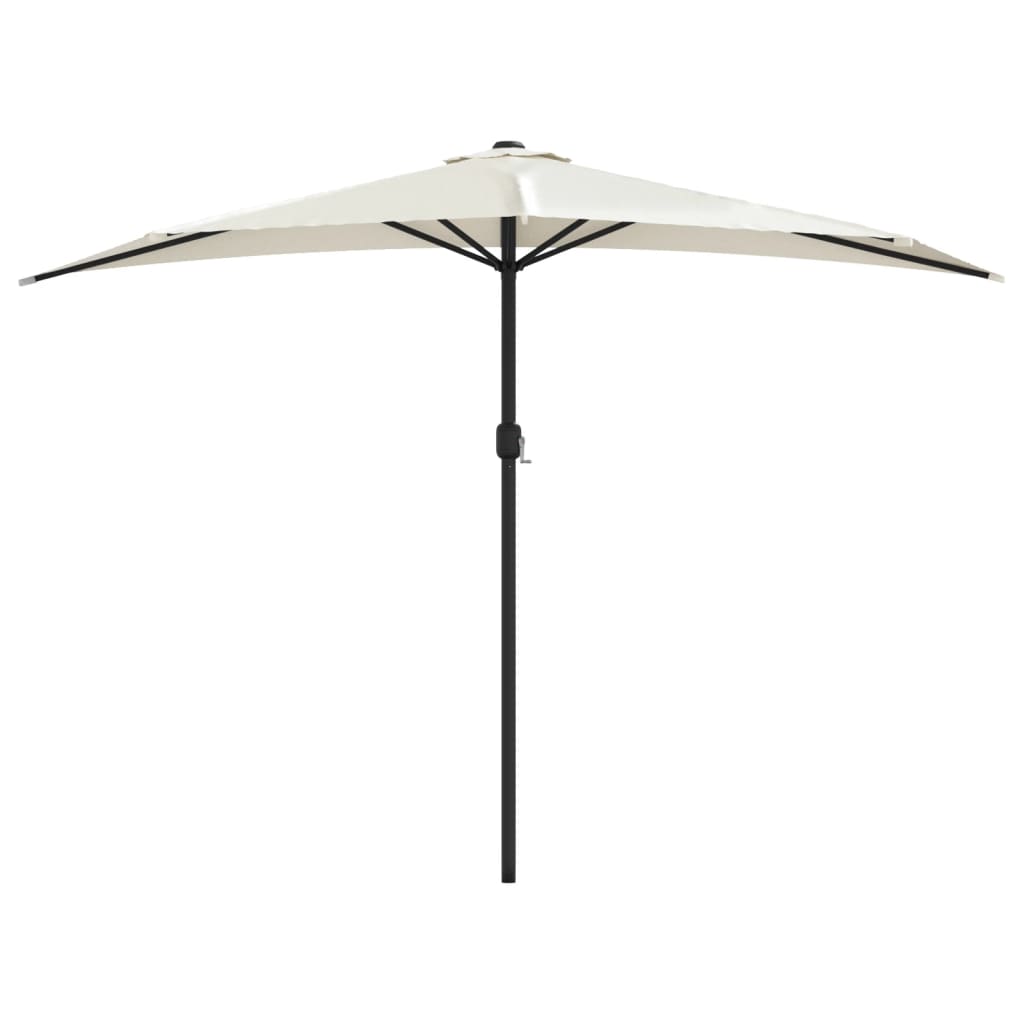 Garden Parasol with Aluminium Pole Sand 300x155 cm Half