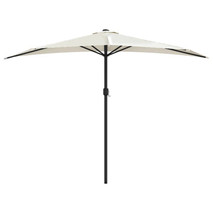 Garden Parasol with Aluminium Pole Sand 300x155 cm Half