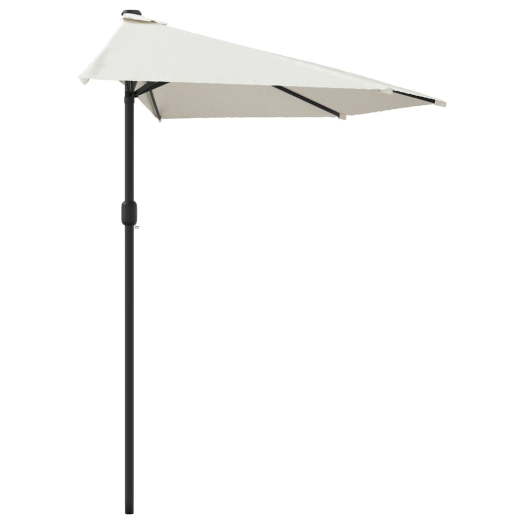 Garden Parasol with Aluminium Pole Sand 300x155 cm Half