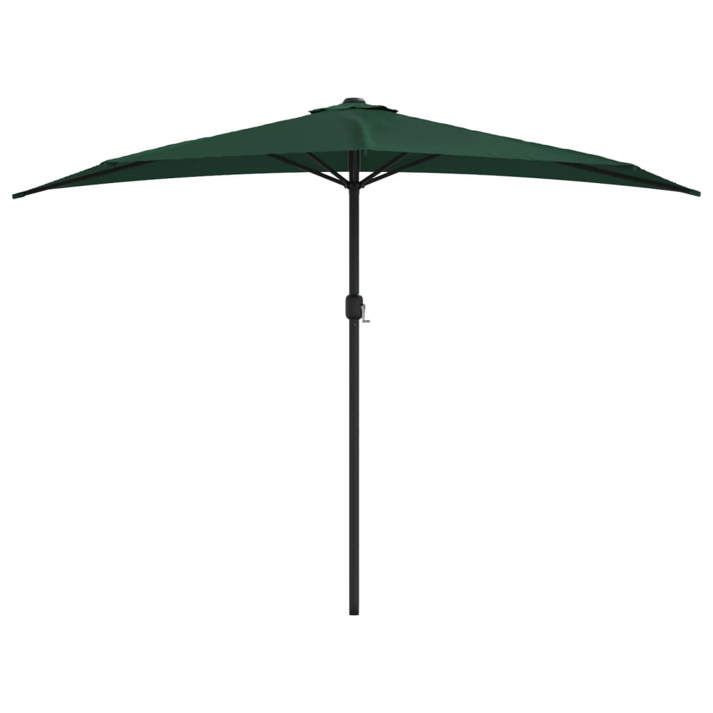 Garden Parasol with Aluminium Pole Green 300x155 cm Half