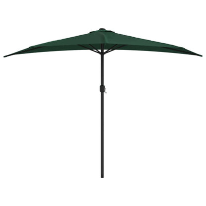 Garden Parasol with Aluminium Pole Green 300x155 cm Half