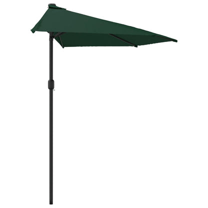 Garden Parasol with Aluminium Pole Green 300x155 cm Half