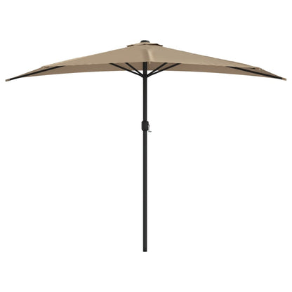 Balcony Parasol with Aluminium Pole Taupe 300x155 cm Half