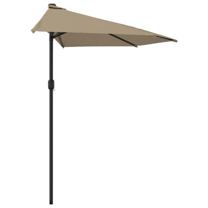 Balcony Parasol with Aluminium Pole Taupe 300x155 cm Half