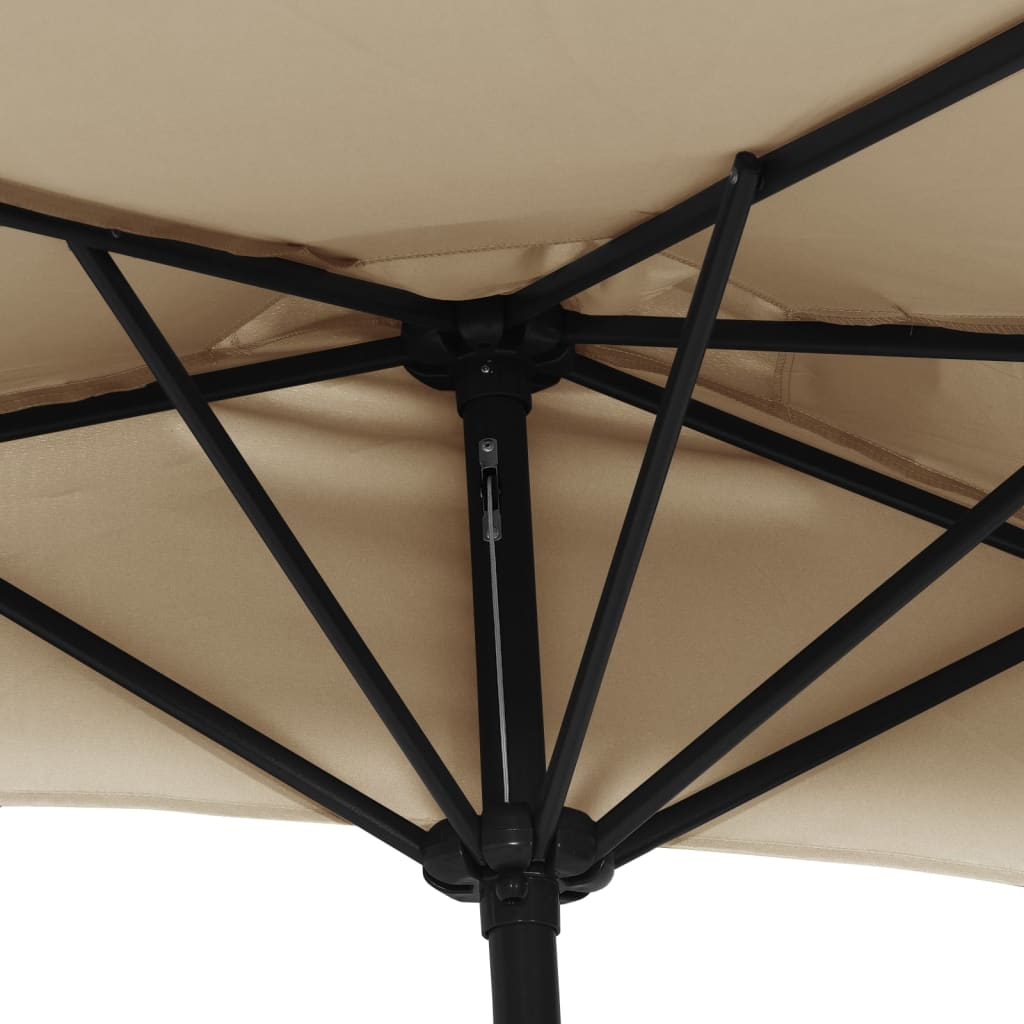 Balcony Parasol with Aluminium Pole Taupe 300x155 cm Half