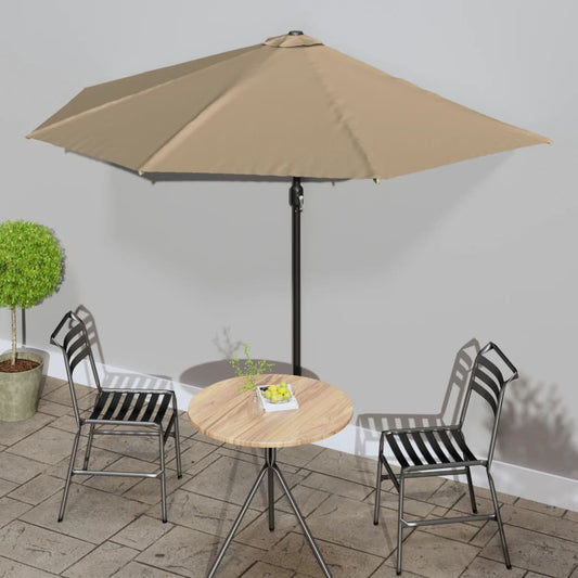 Balcony Parasol with Aluminium Pole Taupe 300x155 cm Half