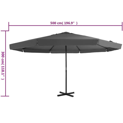 Outdoor Parasol with Aluminium Pole 500 cm Anthracite