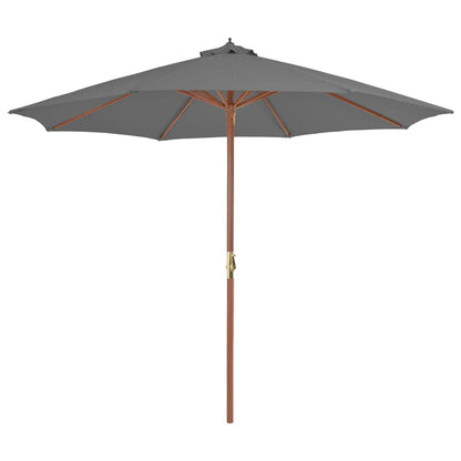 Garden Parasol with Wooden Pole 300 cm Anthracite