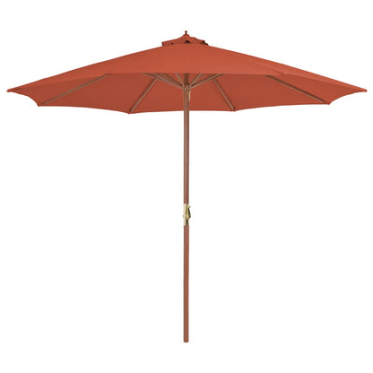 Garden Parasol with Wooden Pole 300 cm Terracotta