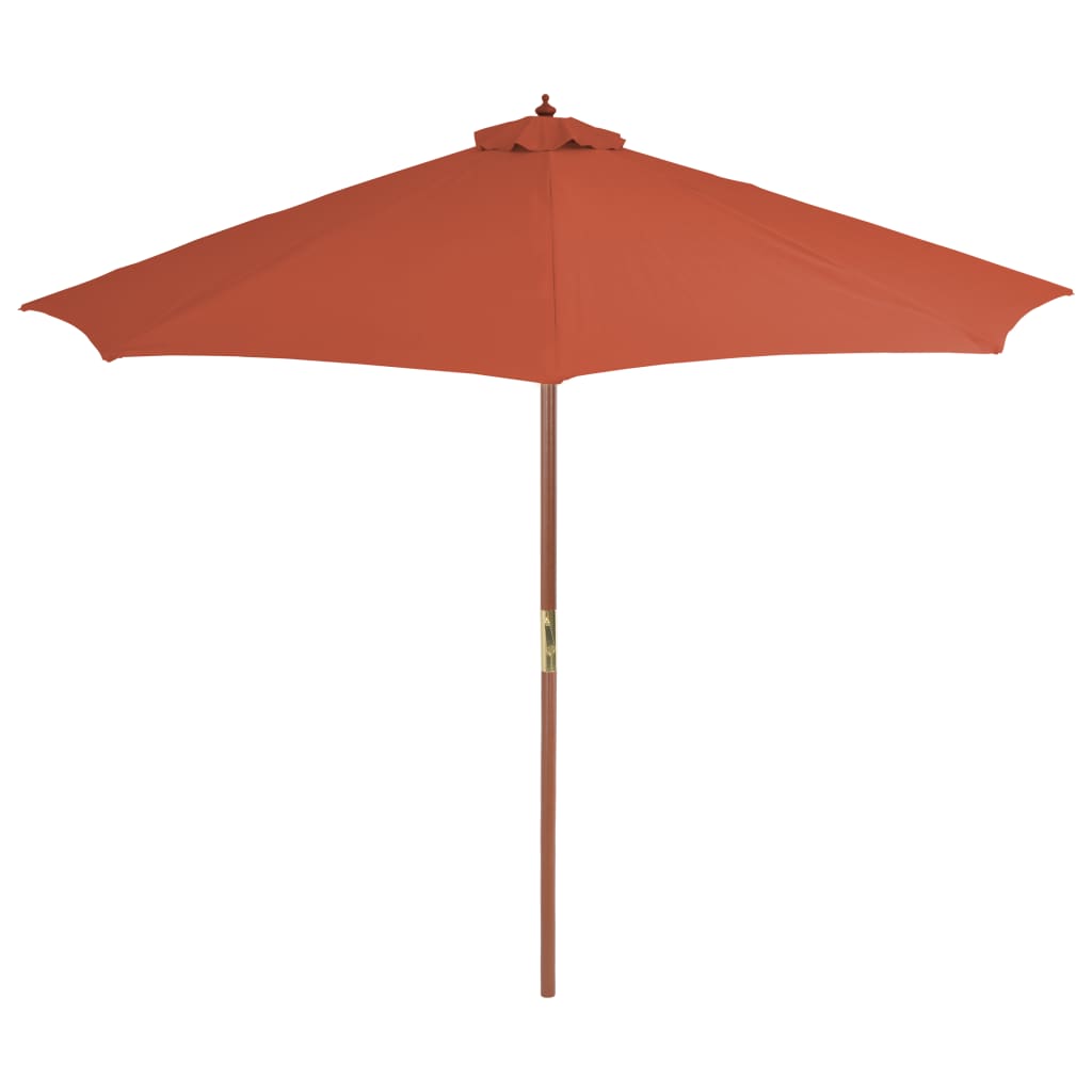 Garden Parasol with Wooden Pole 300 cm Terracotta