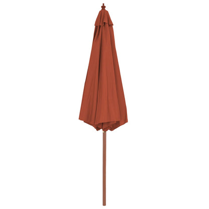 Garden Parasol with Wooden Pole 300 cm Terracotta