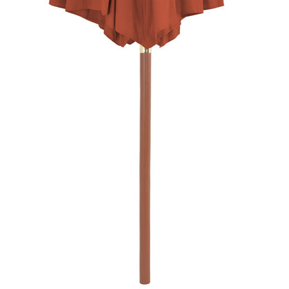 Garden Parasol with Wooden Pole 300 cm Terracotta