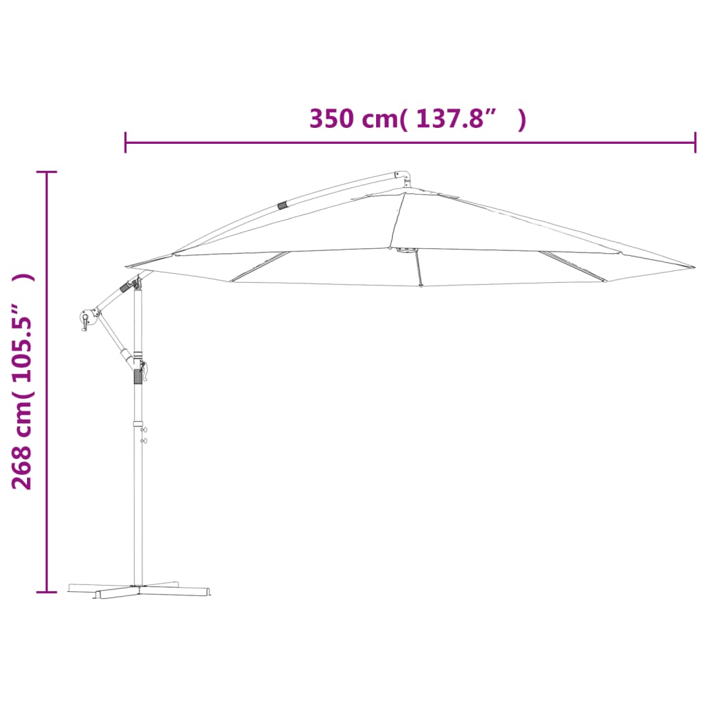 Cantilever Garden Parasol with Aluminium Pole 350 cm Anthracite