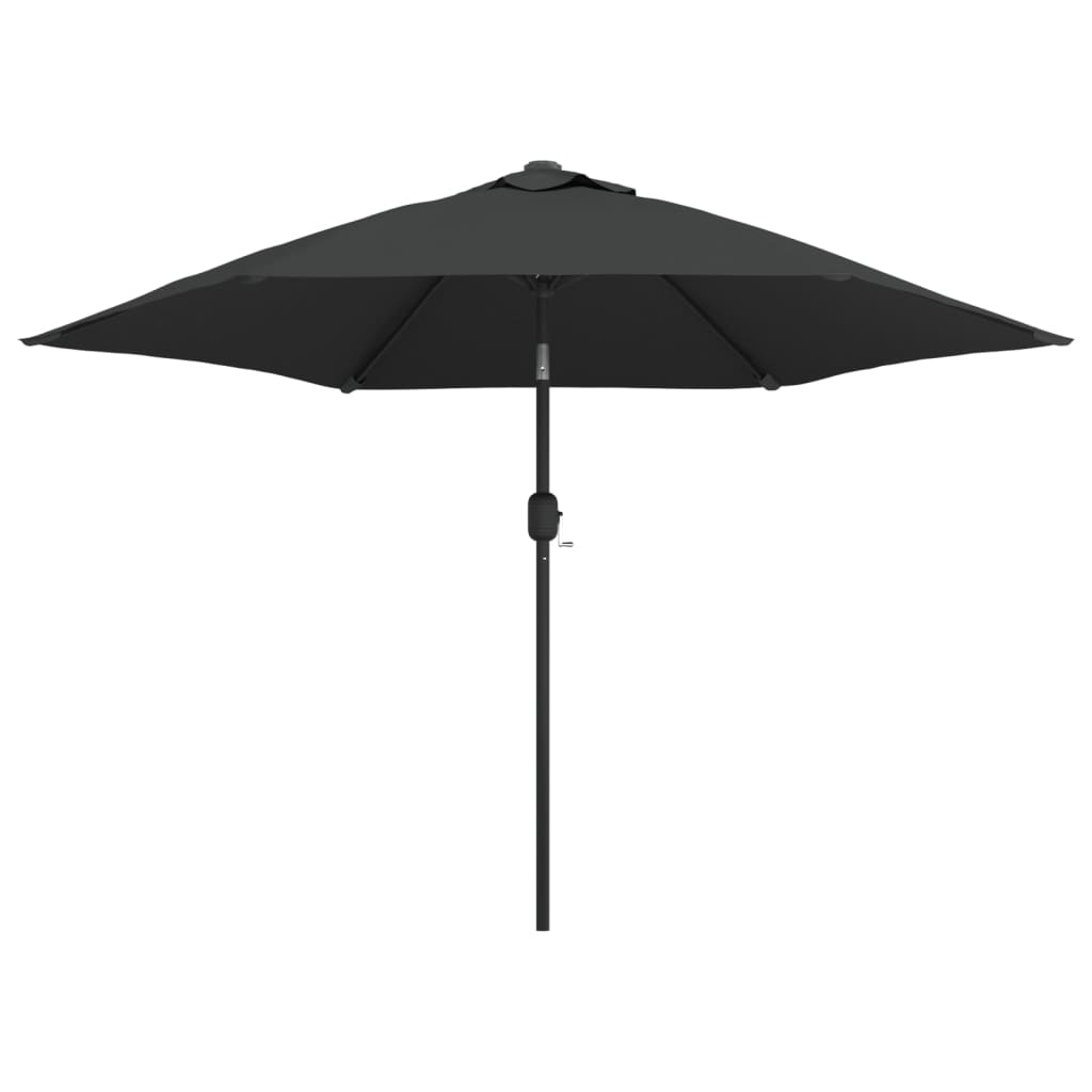 Outdoor Parasol with LED Lights and Steel Pole 300cm Anthracite