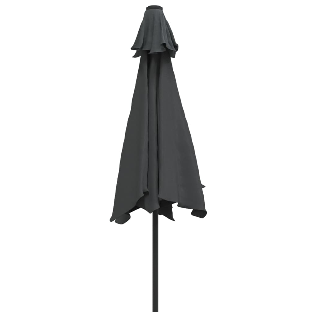 Outdoor Parasol with LED Lights and Steel Pole 300cm Anthracite