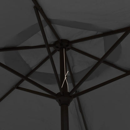 Outdoor Parasol with LED Lights and Steel Pole 300cm Anthracite